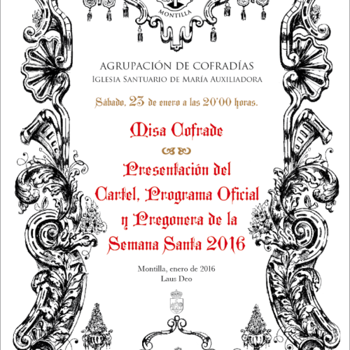 Presentación del cartel, el programa oficial y a la pregonera de la Semana Santa de Montilla